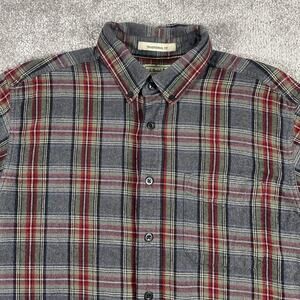 LL Bean Flannel Shirt Mens Medium Tartan Plaid Traditional Fit Button Up Cotton
